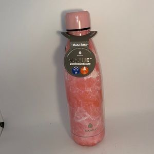 Manna Vogue Pink Marble Hot/Cold Stainless Steel water bottle 17oz NWT